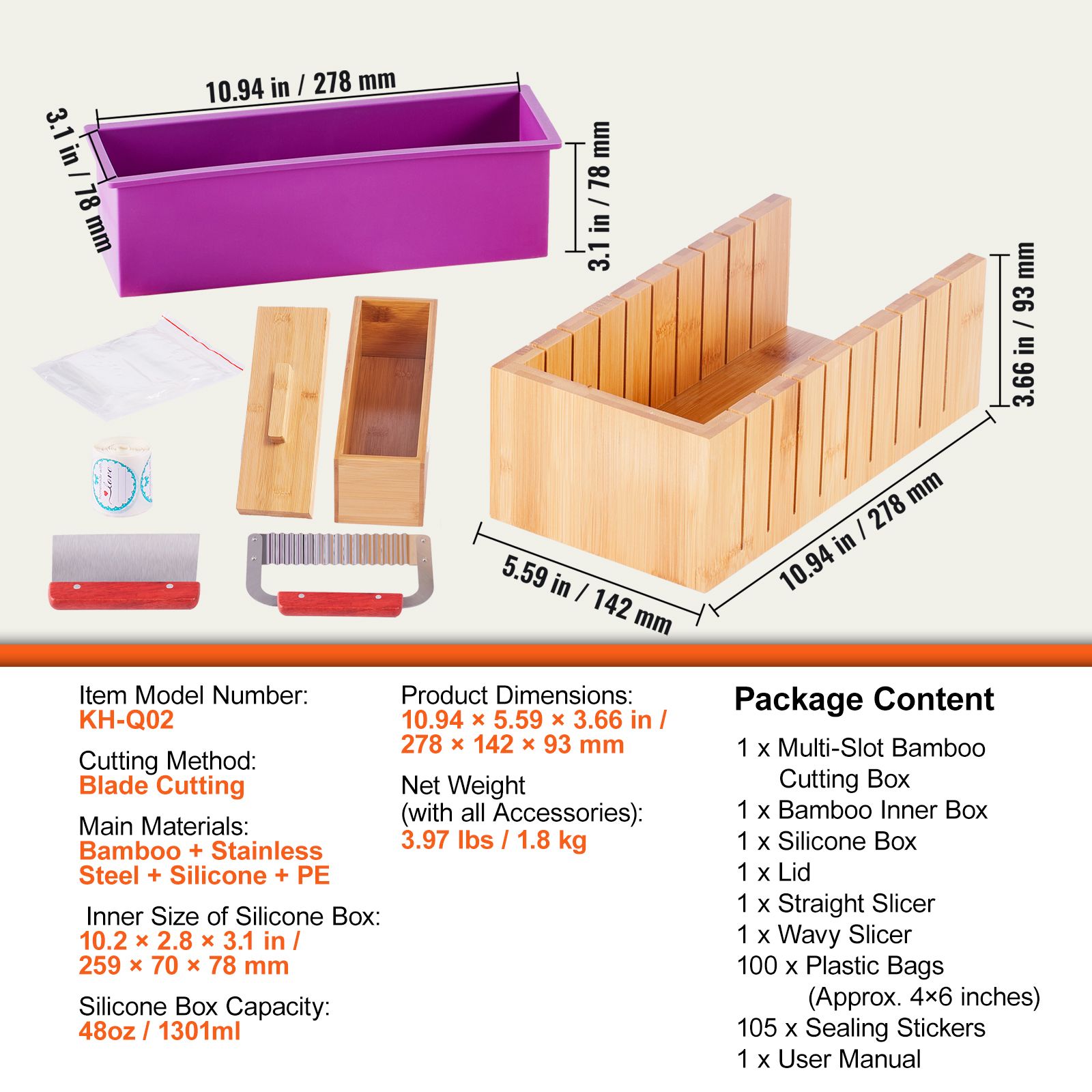 Soap Making Kit For Adults - Perlengkapan Pembuatan Sabun, Kotak Pemotong Bambu