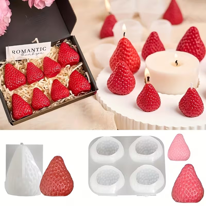 Soap Making Workshop - Cetakan Lilin Silikon Bentuk Stroberi untuk