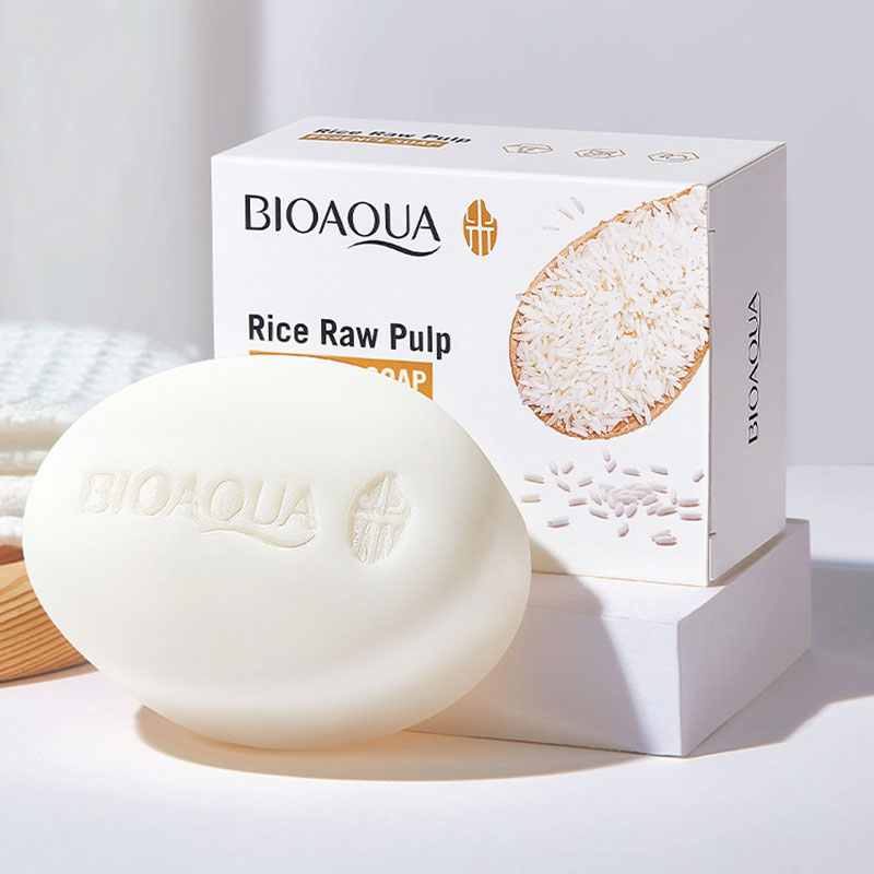 Castor Oil Soap - BIOAQUA Sabun Wajah beras putih mentah,