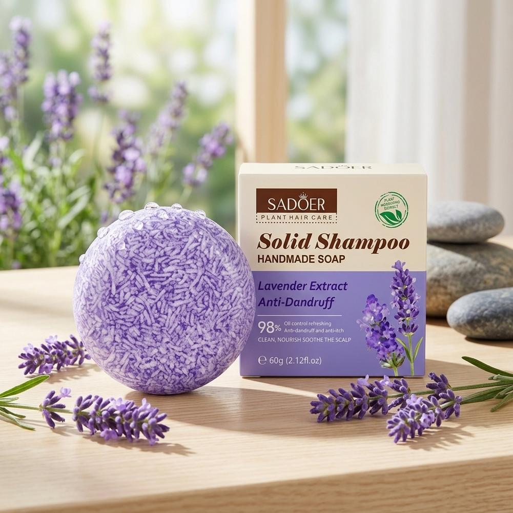 Castor Oil Soap - Sabun Rambut Lavender SADOER, Sampo Padat