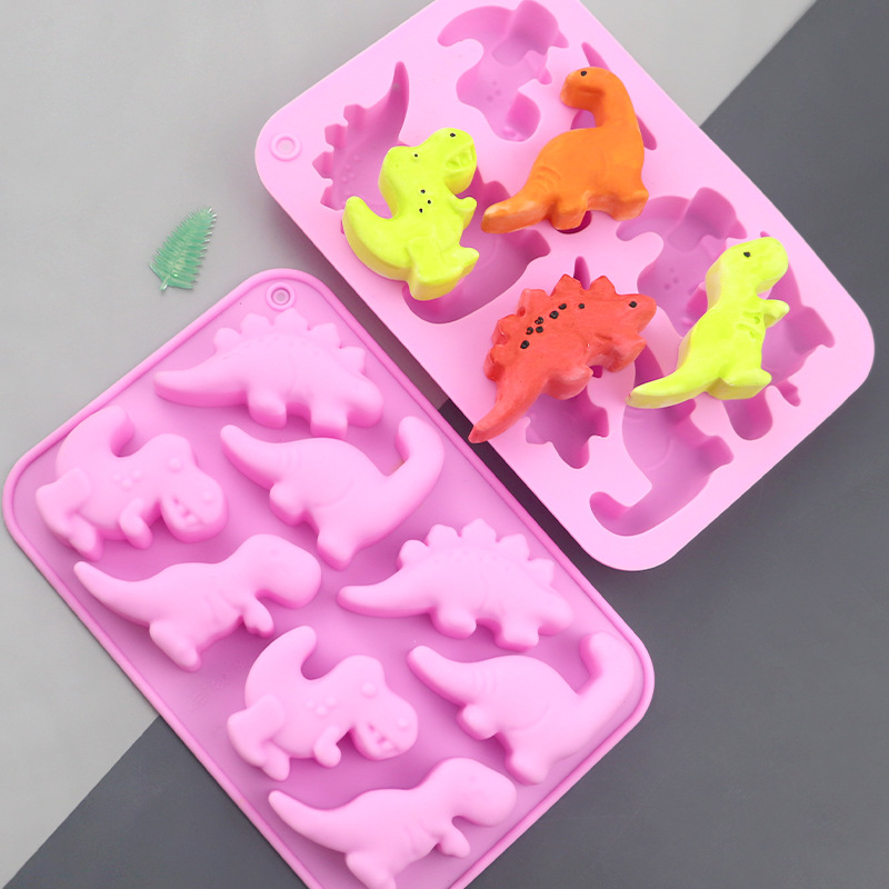 Soap Making Workshop - Cetakan Kue Silikon Kartun 8 Dinosaurus