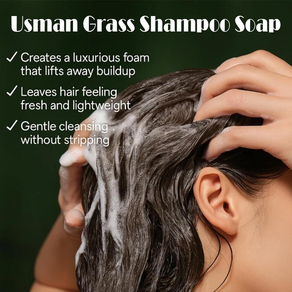 80g Usman Grass Solid Shampoo  - Castor Oil Soap ulasan dan harga