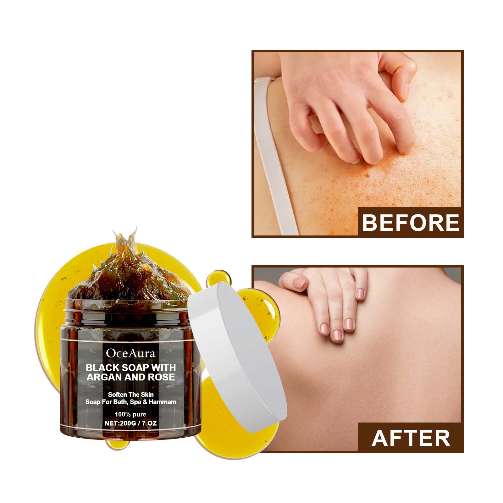 Sabun Hitam OCEAURA Dengan Arg - Castor Oil Soap ulasan dan harga
