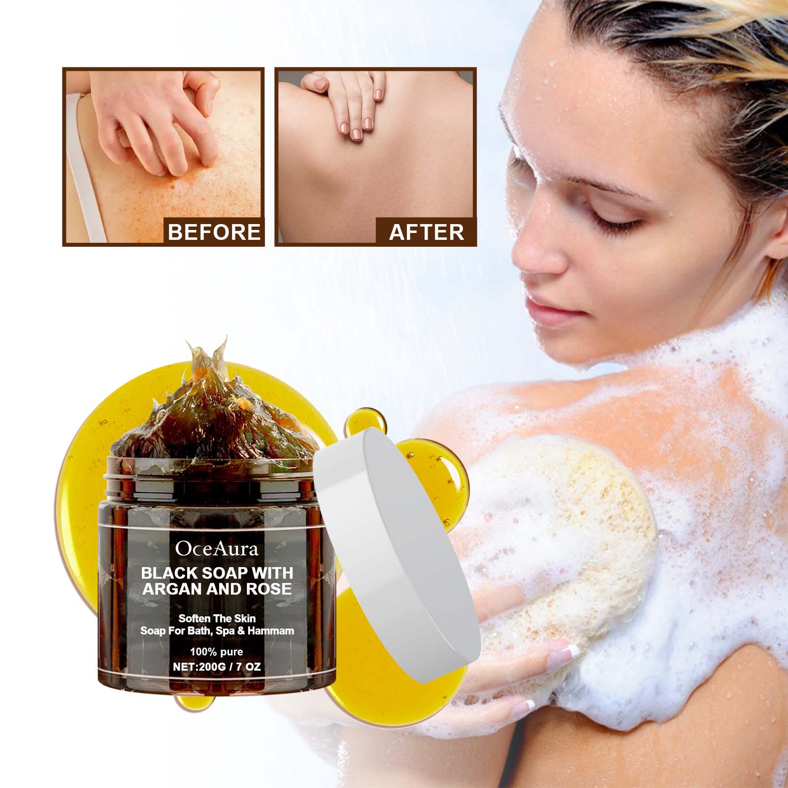 Sabun Hitam OCEAURA Dengan Arg - Castor Oil Soap ulasan dan harga