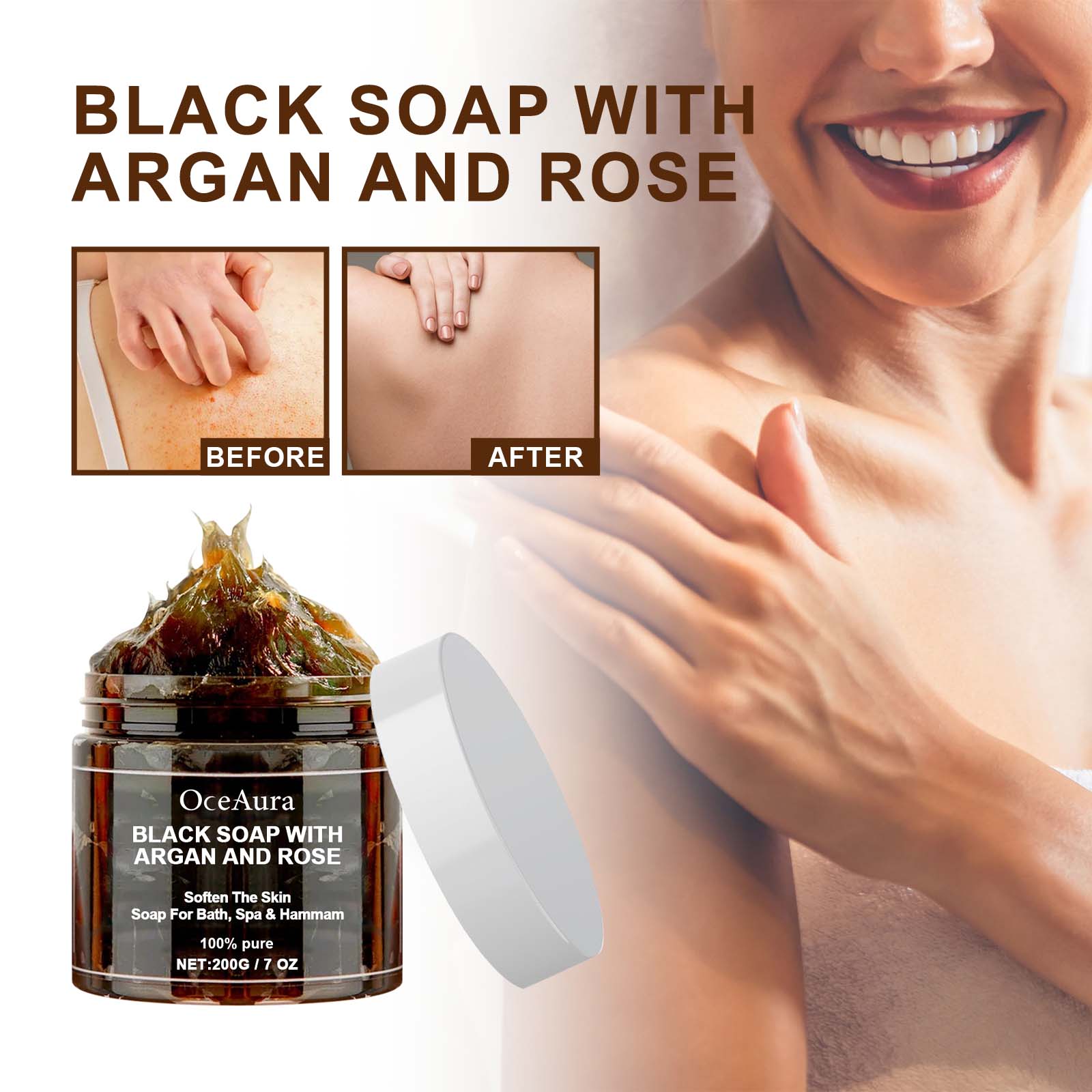 Sabun Hitam OCEAURA Dengan Arg - Castor Oil Soap ulasan dan harga